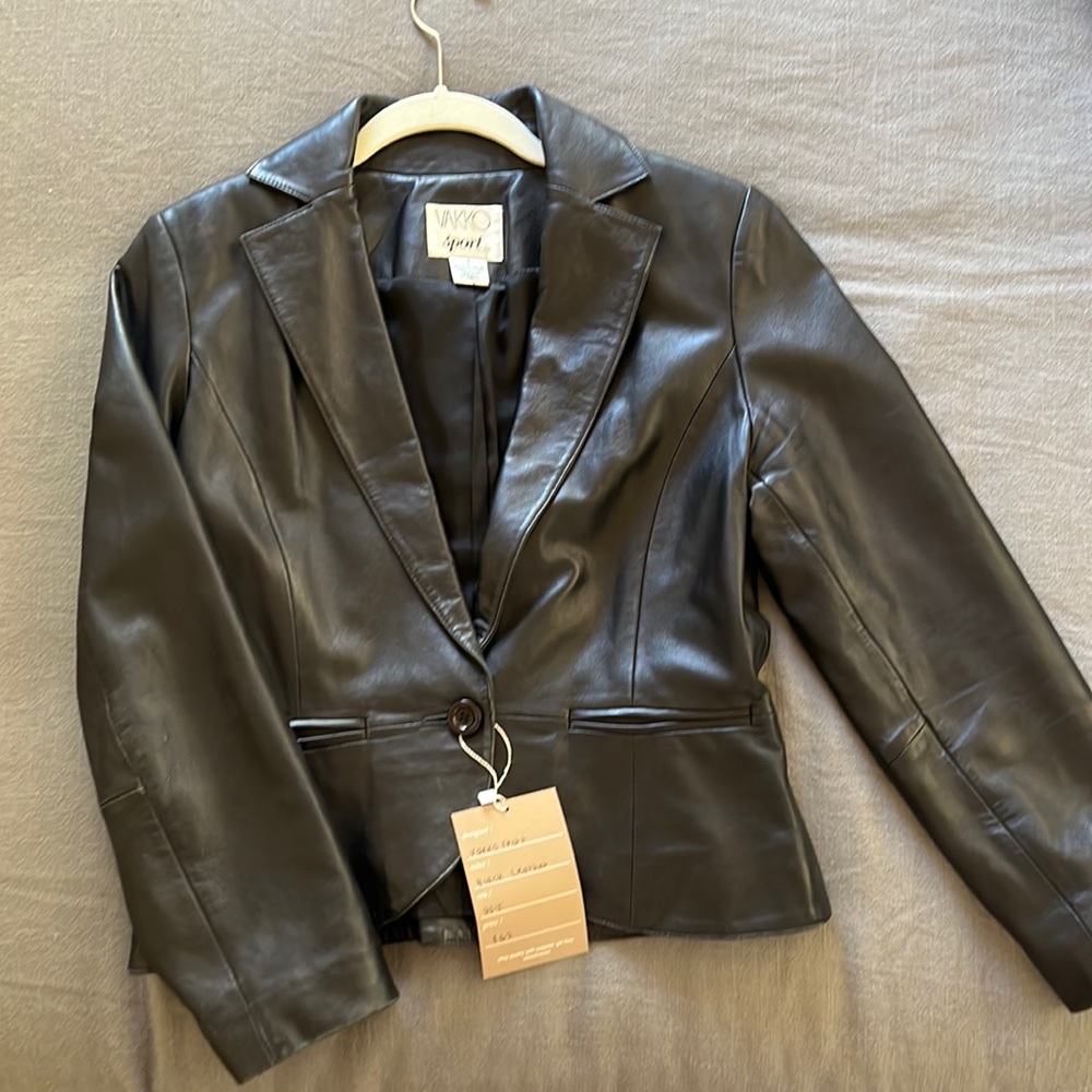 Leather jacket blazer style